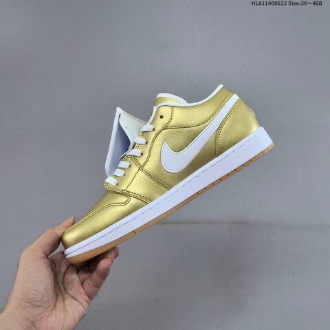 Jordan Air Jordan 1 Low Gold White EU 36-46 Basketball - Unisex (BS-65903)