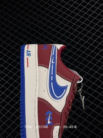 Nike Air Force 1 07 LV8 Burgundy Cream Blue EU 36-45 Lifestyle - Unisex (BS-74372)