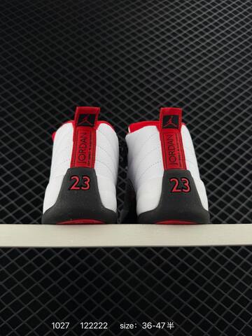 Jordan Air Jordan 12 Retro White Black Red Grey EU 36-47 Basketball Shoe - Unisex BS-80426