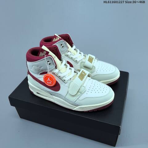 Jordan Air Jordan Legacy 312 White Burgundy Cream Gold 36 46B Basketball - Women's (BS-67245)