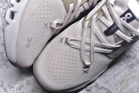 On Running Cloud X4 Beige White Dark Purple Running Shoe Running Sneakers (BS-59773)