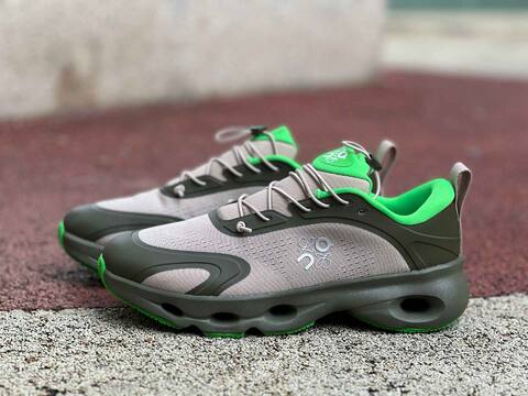 LOEWE x On Cloudsolo 3MF30664724 Khaki Green Sand Neon Green US 8 5 EU 42 UK 8 JP 26 5 Running Shoe Running Sneakers - Men s BS-86765