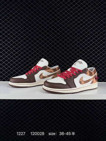 Jordan Air Jordan 1 Low CNY White Brown Tan Red Sail EU 36-45 Sneaker - Unisex BS-79964