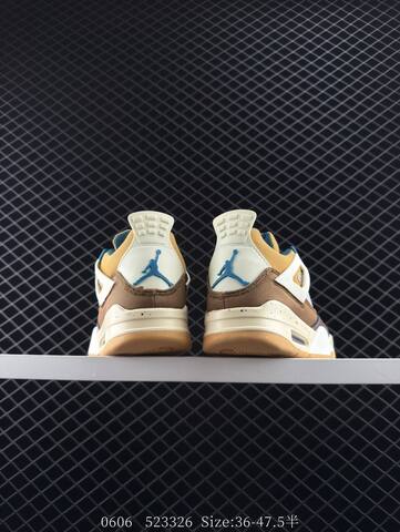 Jordan Air Jordan 4 Retro Brown Tan Cream Blue White EU 36-47 5 Basketball Shoe - Unisex BS-81252