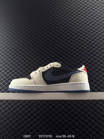 Jordan Air Jordan 1 Low OG SP Travis Scott DM7866-104 Sail Black Navy Blue Red White EU 36-45 Sneaker - Unisex BS-80792