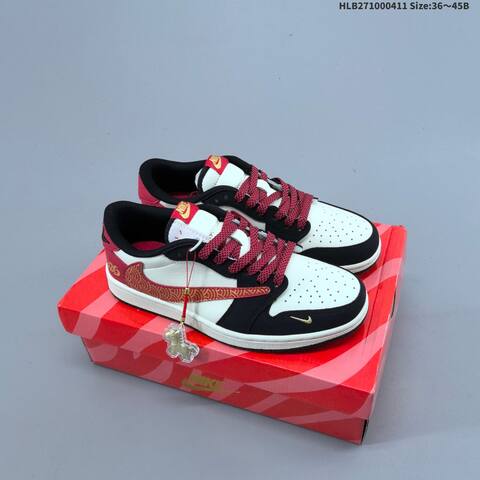 Nike Air Jordan 1 White Red Black 36 45B Casual - Women's (BS-66250)