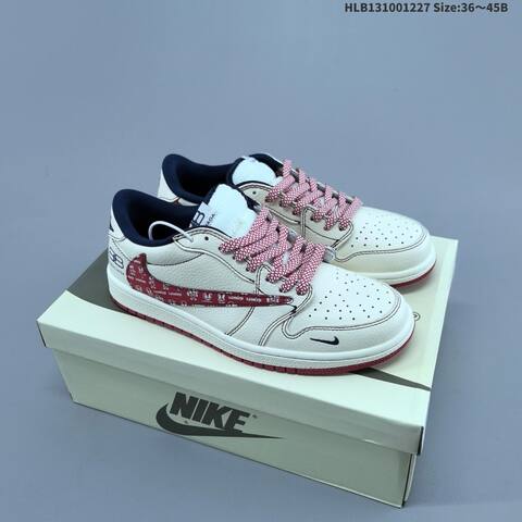 Nike Air Jordan 1 Low x Travis Scott x Supreme Reverse Mocha Black Gray EU 36-45 Lifestyle - Unisex (BS-67238)