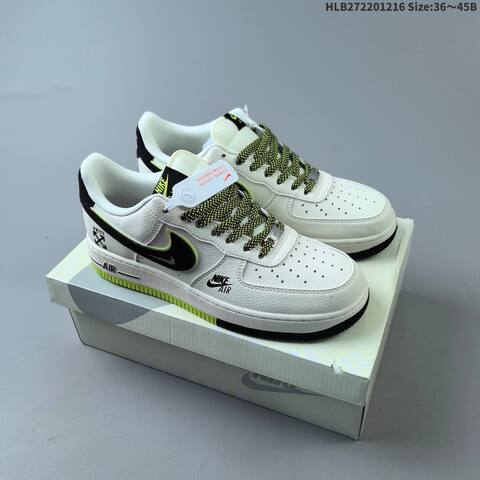 Nike Air Force 1 07 Low Off White Black Neon Green EU 36-45 Sneaker - Unisex BS-62651