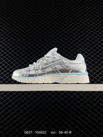 Nike P-6000 Metallic Silver White Light Blue Cream EU 36-45 Running Shoe - Unisex (BS-70550)