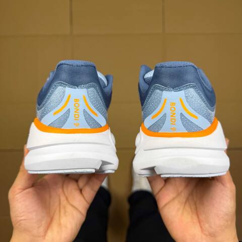 HOKA Bondi 9 Light Blue Navy Blue White Orange Yellow Running Shoe Running Sneakers (BS-86911)