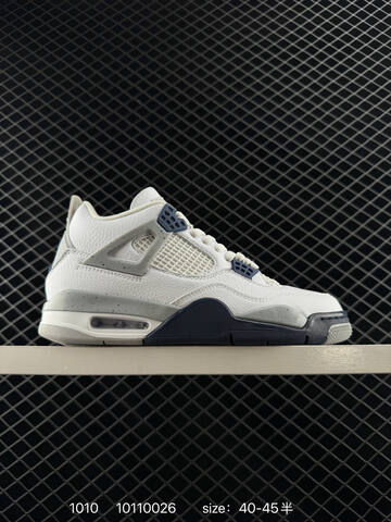 Jordan Air Jordan 4 Retro White Grey Blue Red Black EU 40-45 Basketball Shoe - Men's (BS-80552)