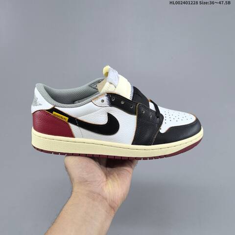 Nike Air Jordan 1 Low Union LA Black White Cream Burgundy 36 47 5 Lifestyle - Unisex (BS-67221)