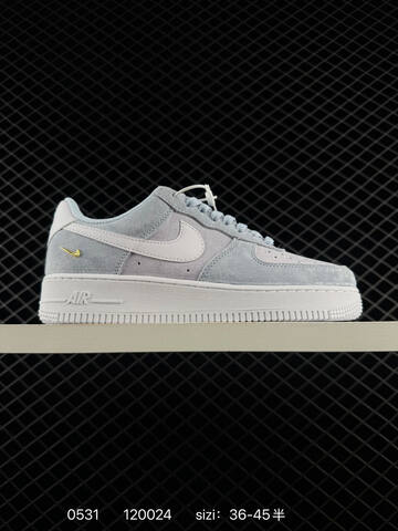 Nike Air Force 1 07 Light Blue White Gold EU 36-45 Skate - Unisex (BS-71082)