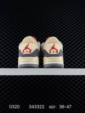 Jordan Air Jordan 3 Retro SE Muslin Beige Grey Red Cream White EU 36-47 Basketball Shoe - Unisex BS-79640