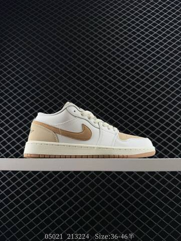 Jordan Air Jordan 1 Low White Beige Tan Sail Gum EU 36-46 Sneaker - Unisex (BS-81324)