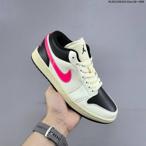 Jordan Air Jordan 1 Low White Black Pink EU 36-46 Basketball - Unisex BS-66170