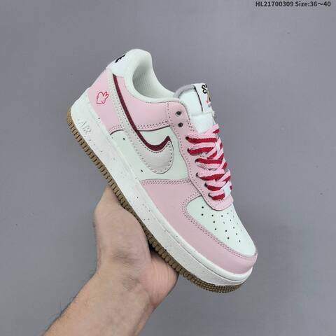Nike Air Force 1 07 Low Pink White Red Brown EU 36-40 Sneaker - Unisex BS-61406