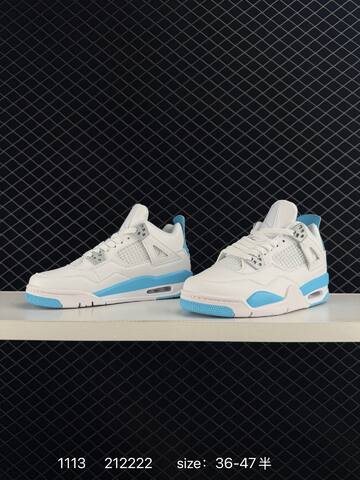 Jordan Air Jordan 4 Retro White Light Blue Grey EU 36-47 Basketball Shoe - Unisex BS-80292