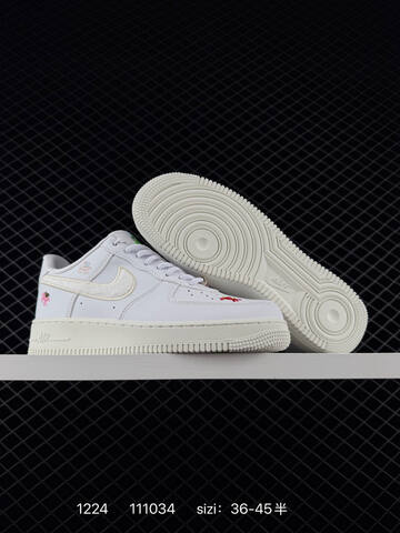 Nike Air Force 1 07 Low Join Forces IQ1143-100 White Cream With Multicolor Embroidery EU 36-45 5 Lifestyle - Unisex (BS-73536)