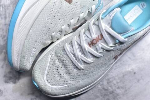 HOKA Rincon 4 White Light Blue Rose Gold Running Shoe Running Sneakers (BS-59413)