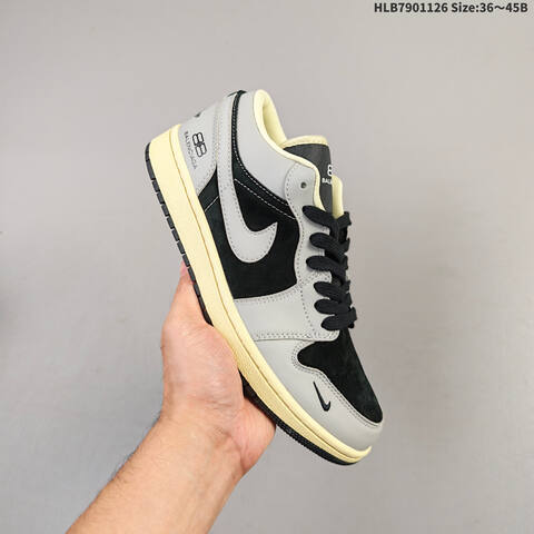 Nike Air Jordan 1 Low Black Gray Cream EU 36-45 Lifestyle - Unisex (BS-63064)