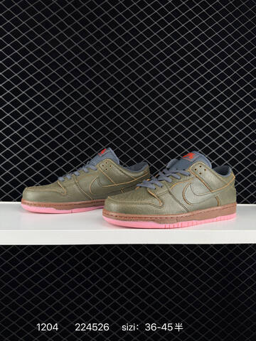 Nike SB Dunk Low Pro Olive Gray With Pink Outsole And Brown Midsole EU 36-45 Skate - Unisex (BS-73854)