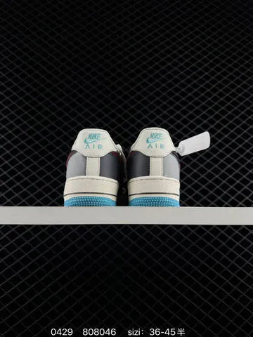 Nike Air Force 1 07 LV8 Gray White With Burgundy And Light Blue Accents 36-45 Lifestyle - Unisex BS-71794