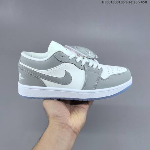 Air Jordan Air Jordan 1 Low Wolf Grey White 36 45 Casual - Unisex (BS-67083)