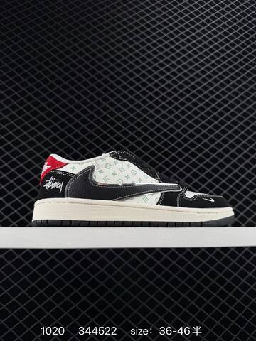 Jordan Air Jordan 1 Low Travis Scott DIY Custom Off White Grey EU 36-46 Sneaker - Unisex BS-80474