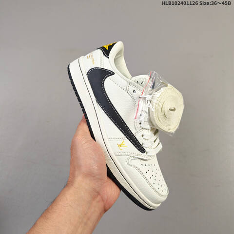 Jordan Travis Scott x Air Jordan 1 Low Sail Light Grey EU 36-45 Casual - Unisex (BS-63053)