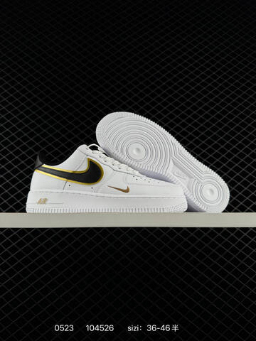 Nike Air Force 1 Low White Black Gold Light Blue Pale Yellow EU 36-46 Lifestyle - Unisex (BS-71269)