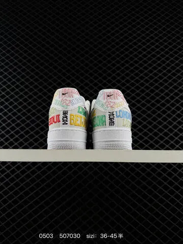Nike Air Force 1 07 LV8 White Multicolor Embroidered City Names 36-45 Lifestyle - Unisex BS-71711