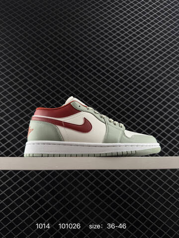 Jordan Air Jordan 1 Low Sail Light Green Red White EU 36-46 Sneaker - Unisex (BS-80519)