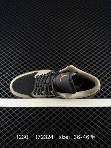 Jordan Air Jordan 1 Low Black Khaki Grey Orange EU 36-46 Sneaker - Unisex (BS-79944)