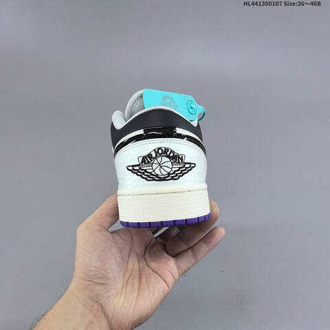 Jordan Air Jordan 1 Low White Black Purple EU 36-46 Casual - Unisex (BS-67062)