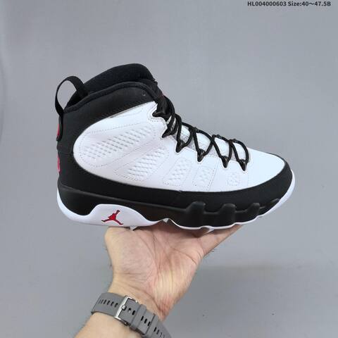 Jordan Air Jordan 9 Retro White Black Red 40 47 5 Basketball - Men's (BS-65821)