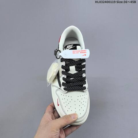 Jordan Travis Scott x Air Jordan 1 Low Reverse Mocha Sail Black Red EU 36-45 Lifestyle - Unisex (BS-66918)