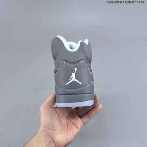 Jordan Air Jordan 5 Retro Wolf Grey White 36 47 5B Basketball - Unisex (BS-66981)