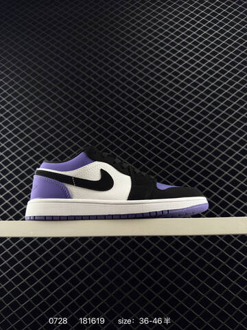 Jordan Air Jordan 1 Low Black White Purple EU 36-46 Sneaker - Unisex BS-81003
