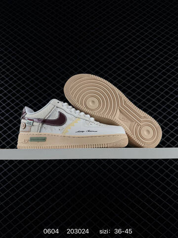 Nike Air Force 1 07 Low White Beige Burgundy Pale Yellow EU 36-45 Lifestyle - Unisex (BS-71000)