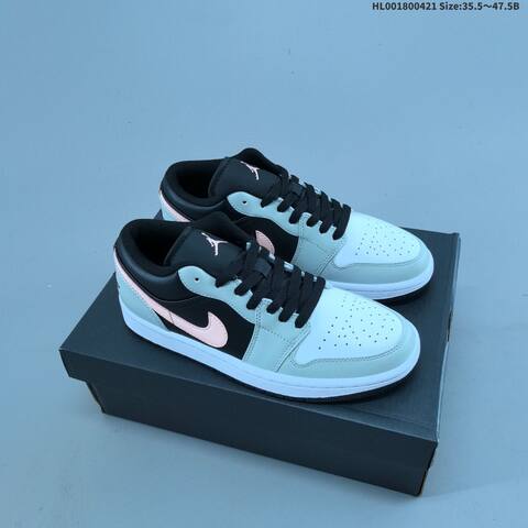 Jordan Air Jordan 1 Low Black Pale Mint Pink White 35 5-47 5 Lifestyle - Unisex (BS-66088)