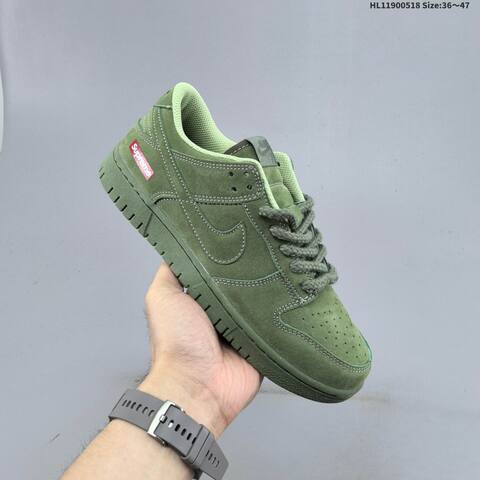 Nike SB Dunk Low Supreme Olive Green Light Green EU 36-47 Skate Shoe - Unisex BS-60277