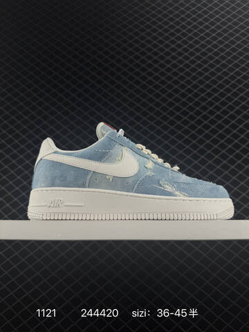 Nike Air Force 1 Low Light Blue Denim White EU 36-45 5 Lifestyle - Unisex (BS-74072)