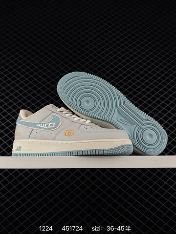 Nike Air Force 1 07 White Gray Green Red With Louis Vuitton And Gucci-style Accents 36-45 Lifestyle - Unisex (BS-73518)