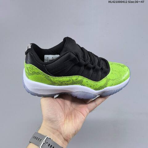 Jordan Air Jordan 11 Retro Low Black Volt Green White And White Yellow EU 36-47 Basketball - Unisex (BS-66217)