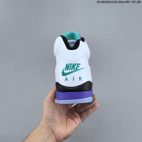 Jordan Air Jordan 5 Retro White Purple Black Teal 40 47 5 Basketball - Men's (BS-67271)