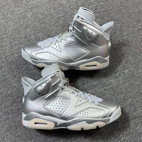 Jordan Air Jordan 6 IQ5135-001 Metallic Silver White Cream Basketball Shoe BS-87298