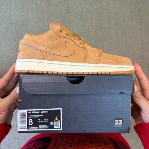 Jordan Air Jordan 1 Low SE HV4089-200 Flax Varsity Red Muslin US 8 UK 7 BR 39 5 EUR 41 CM 26 Sneaker - Unisex BS-87222