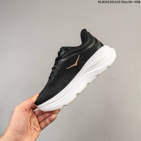HOKA ONE ONE Bondi 9 Black White Rose Gold EU 36-45 Running Shoe Running Sneakers - Unisex (BS-69445)