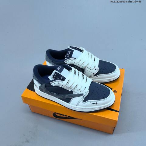 Jordan Air Jordan 1 Low x Travis Scott Navy White Grey EU 36-45 Casual - Unisex (BS-66014)